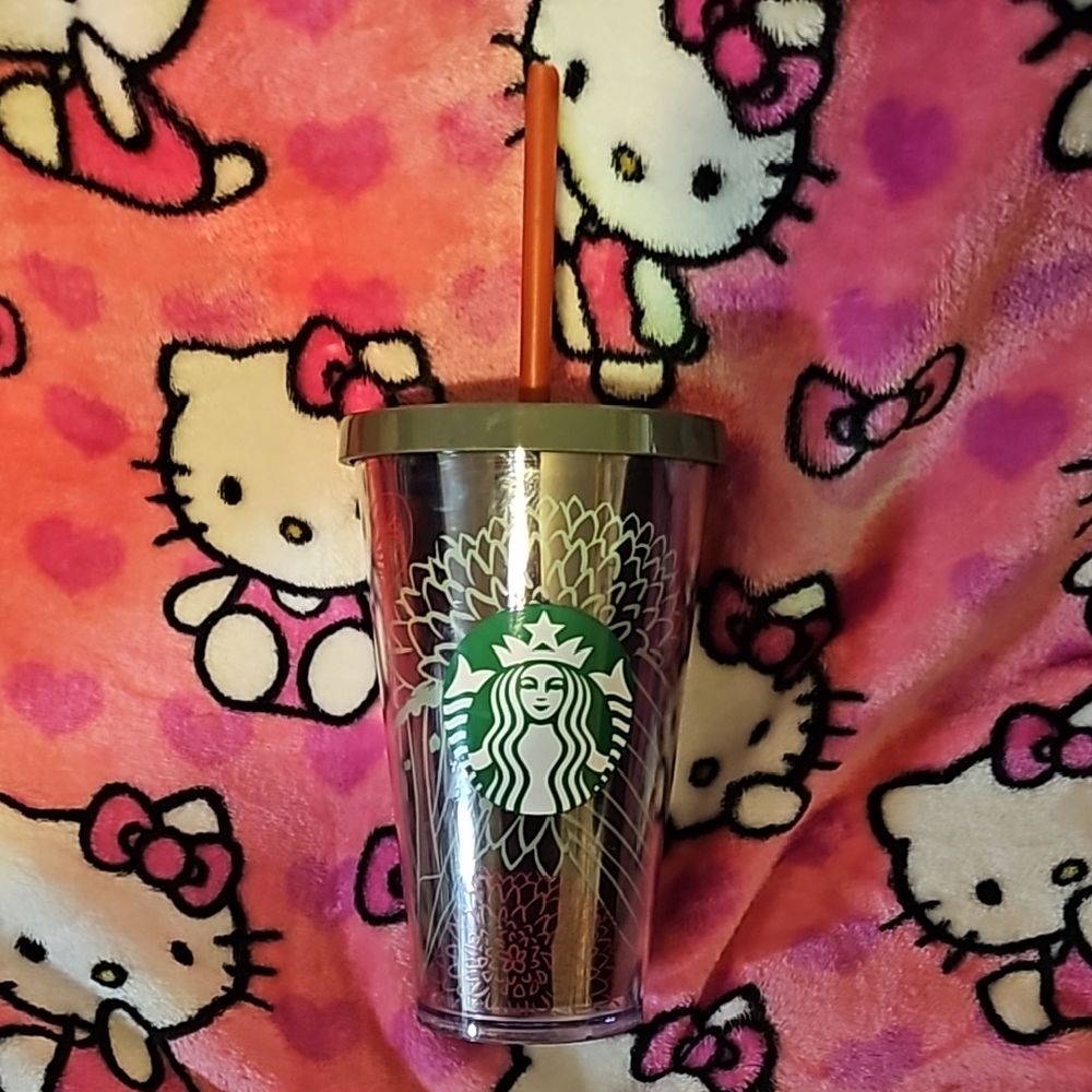 Starbucks grande floral Tumbler with Straw
